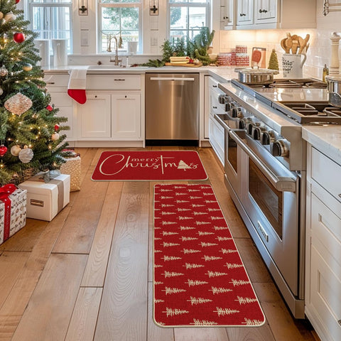 Artoid Mode holiday kitchen entry mat with non-slip backing.
