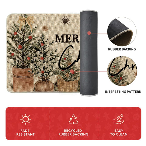 Artoid Mode Holly Ornament mats in a festive kitchen setting