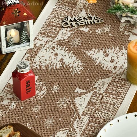 Artoid Mode Igloo Cedar Snowflake silhouette adds festive flair to holiday table settings.