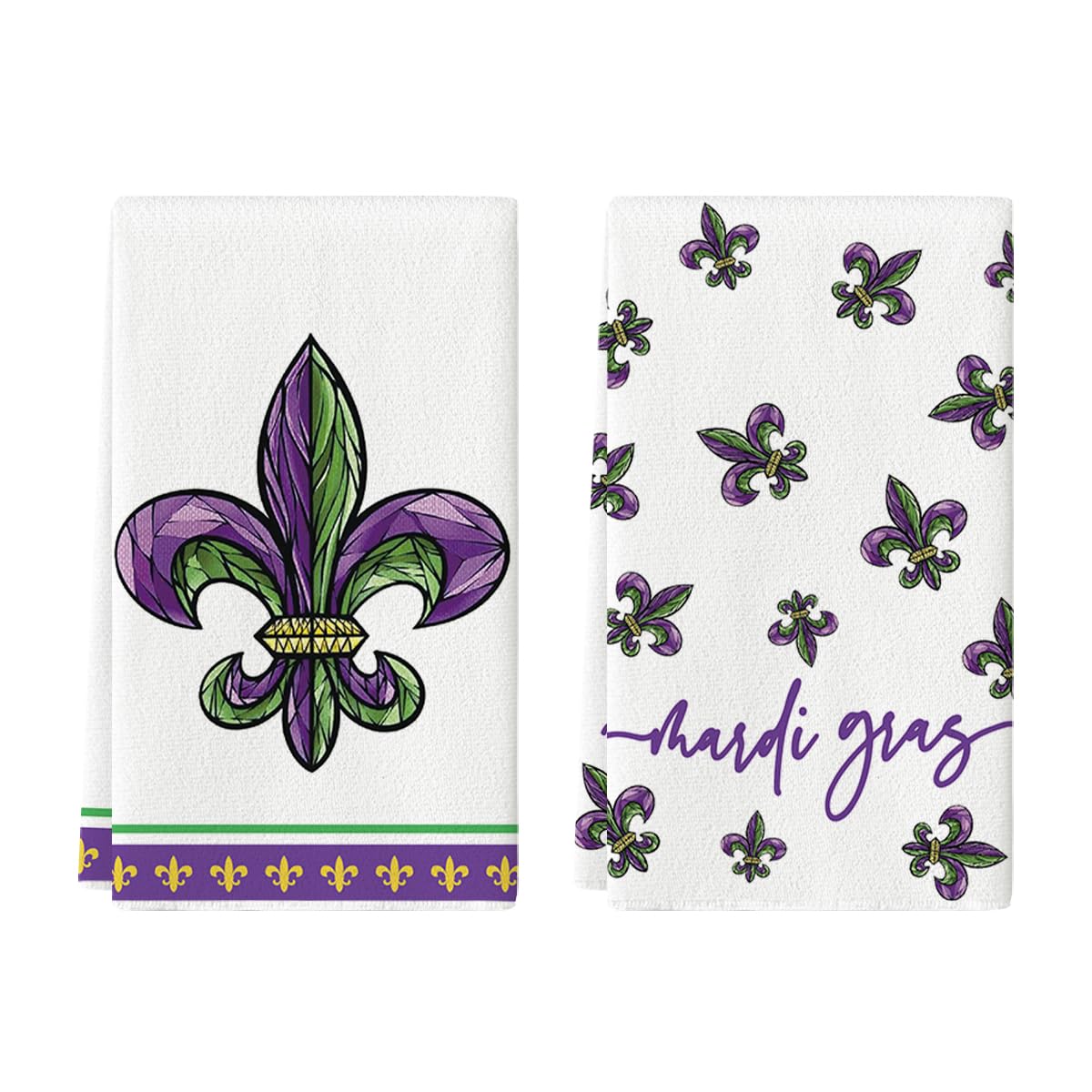 Artoid Mode Iris Mardi Gras towels home decor with festive charm