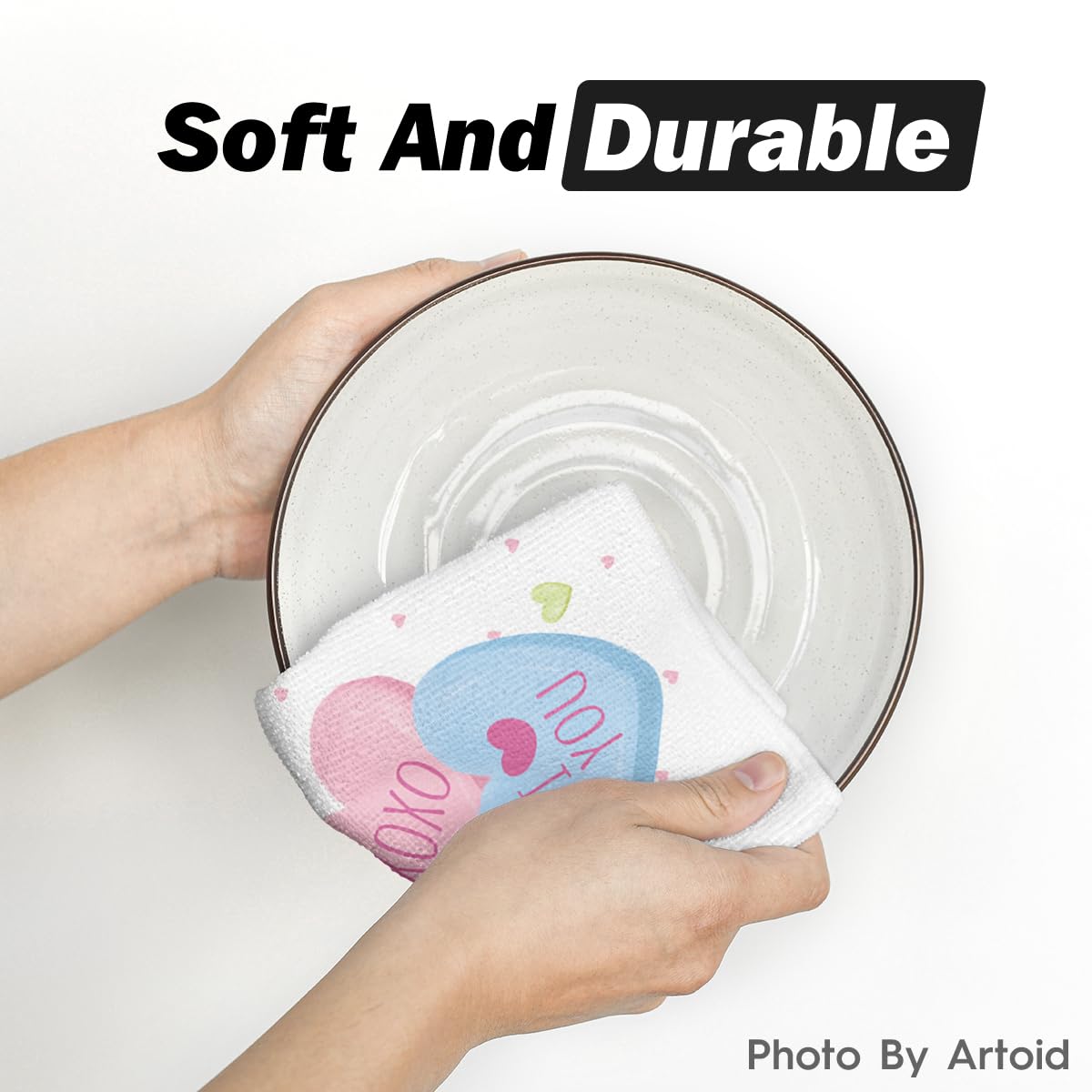 Artoid Mode kitchen decor towel adds color and charm.