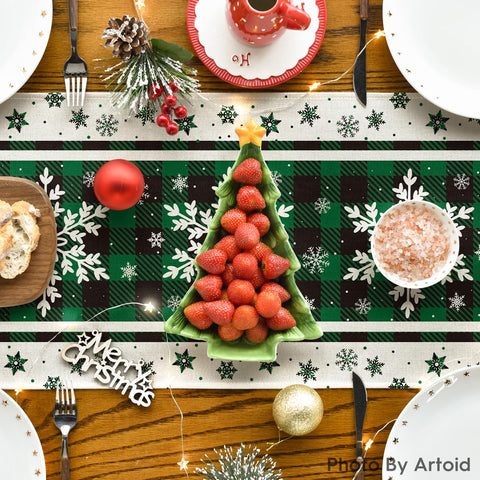 Artoid Mode kitchen island decor with runner enhancing festive display
