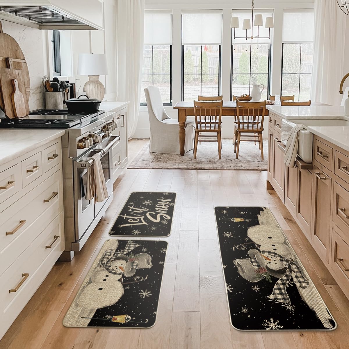 Artoid Mode Let It Snow easy-clean kitchen mat ready for quick maintenance