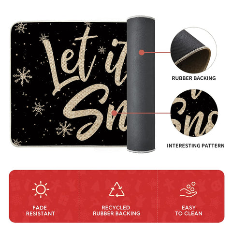 Artoid Mode Let It Snow holiday decor mat boosts seasonal entryway charm
