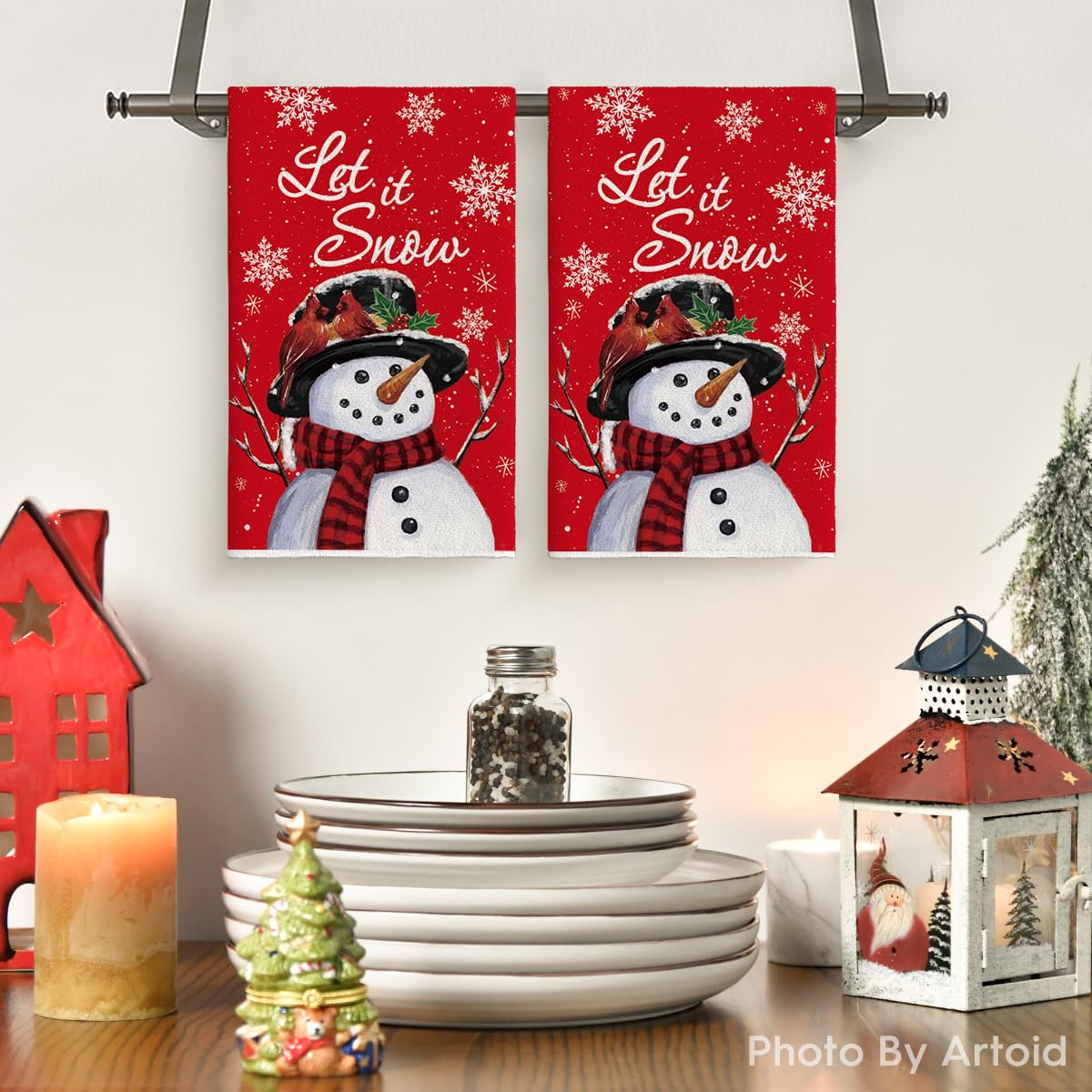 Artoid Mode let-it-snow pattern closeup with playful holiday print.