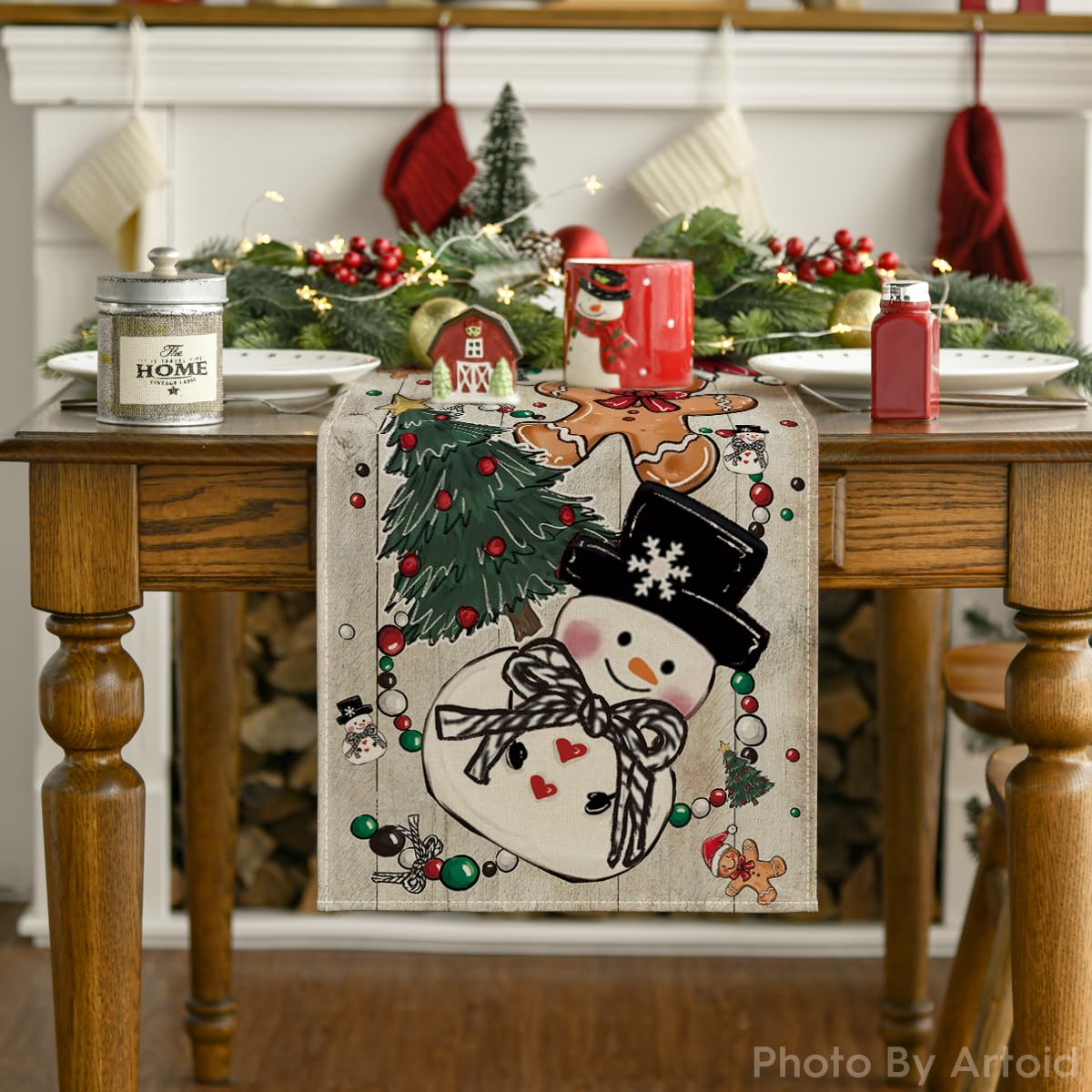 Artoid Mode machine washable table runner, easy care and durable fabric.