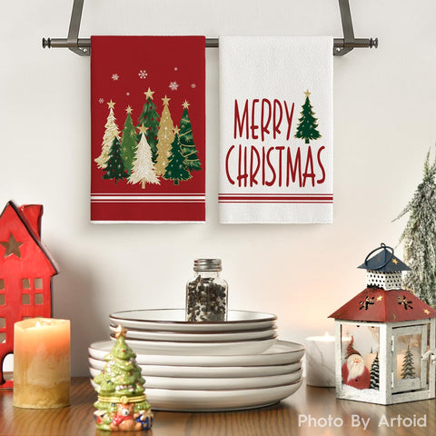 Artoid Mode Merry Christmas kitchen towel brightening counters while cleaning