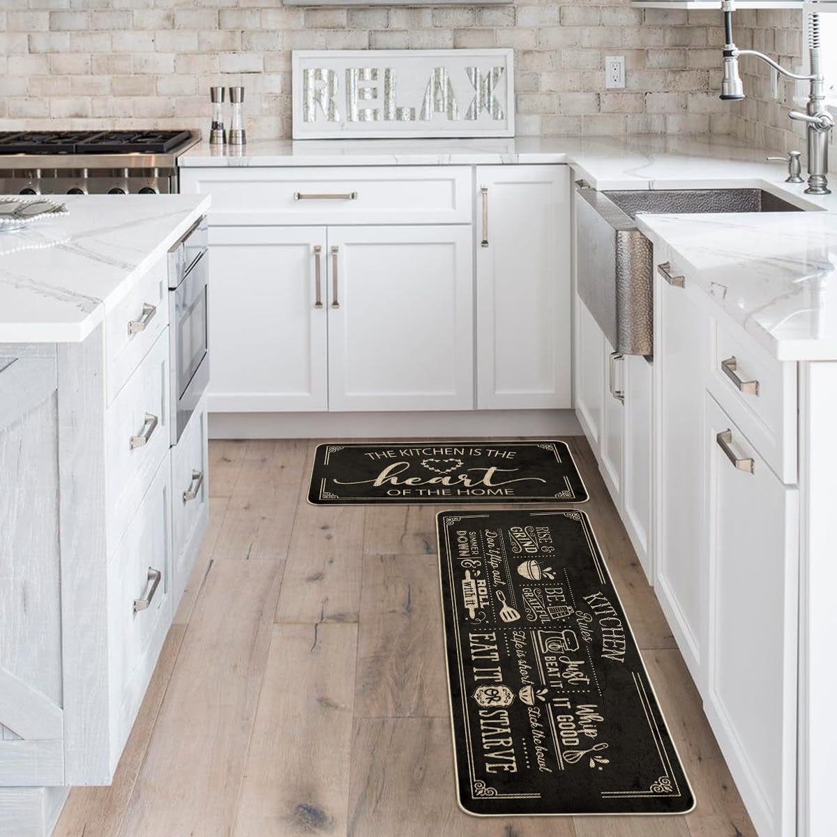 Artoid Mode mats feature non-slip backing for secure placement on smooth floors.