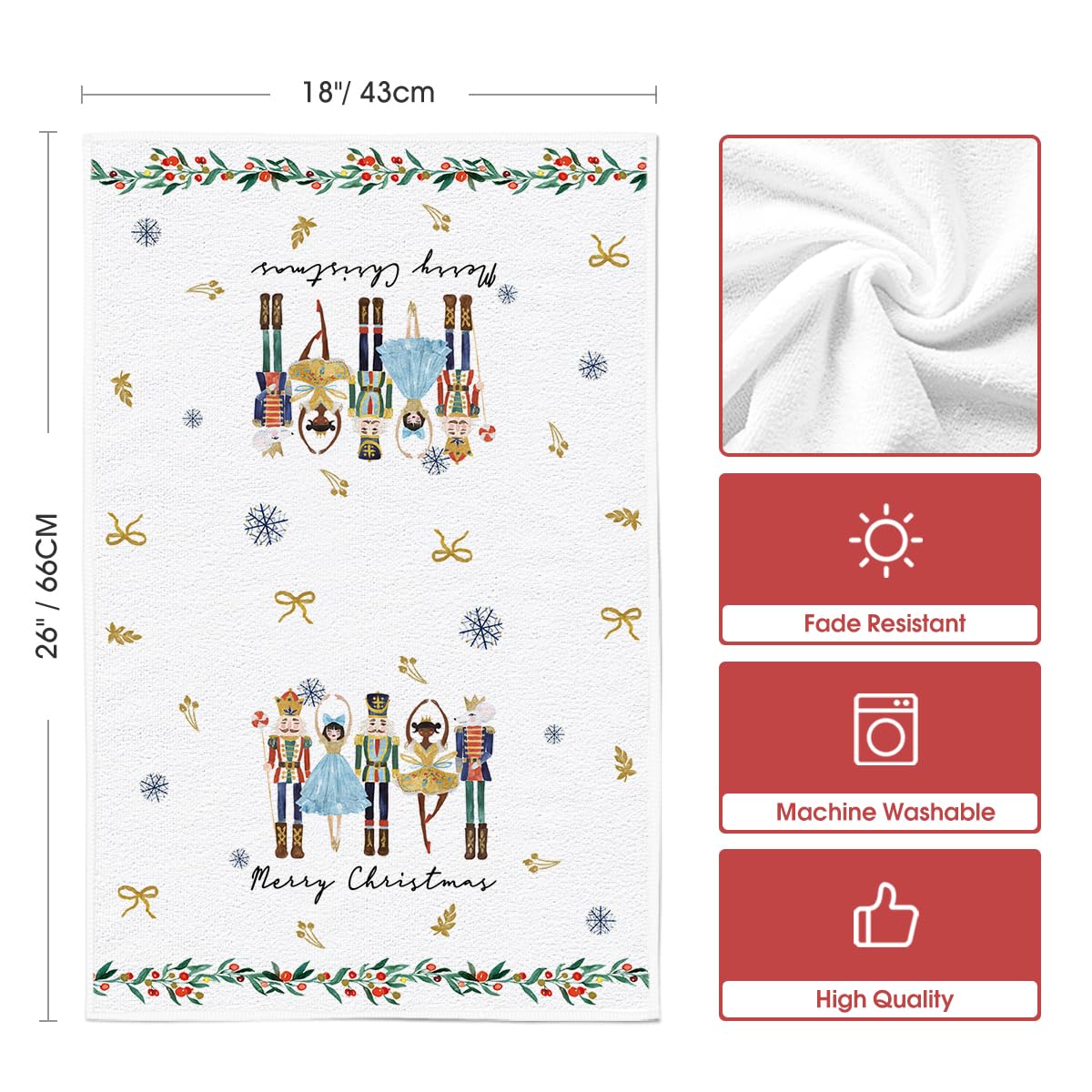 Artoid Mode nutcrackers towels set of 4 enhance holiday decor and practical drying.