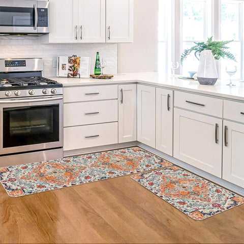 Artoid Mode Bohemia kitchen rug detail emphasizes durable, low-profile texture that reduces tripping risk.