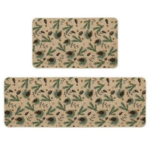 Artoid Mode Pine Nut Stars 17x29 kitchen mat with festive pattern for stylish, durable decor.