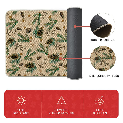 Artoid Mode Pine Nut Stars non-slip back keeps mat securely in place.