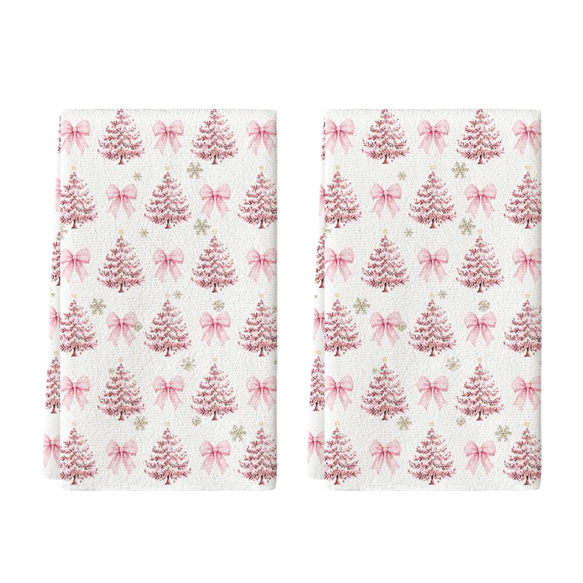 Artoid Mode pink bowknot towel close-up showing soft fabric and festive design.