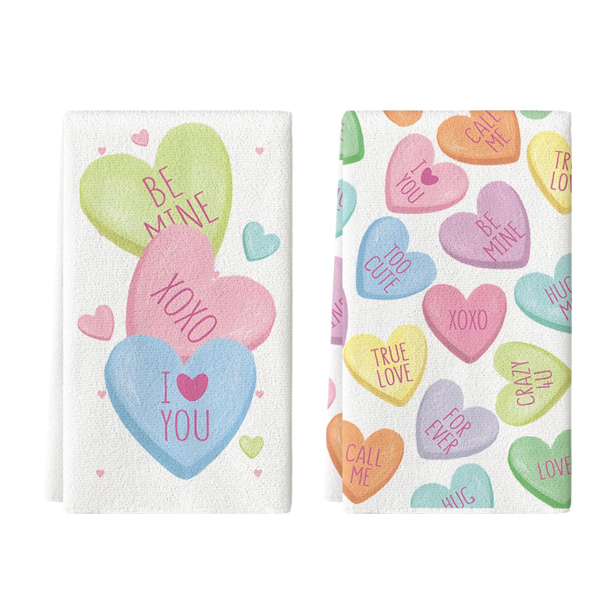 Artoid Mode pink heart towel front design for Valentine ambiance and gifting.