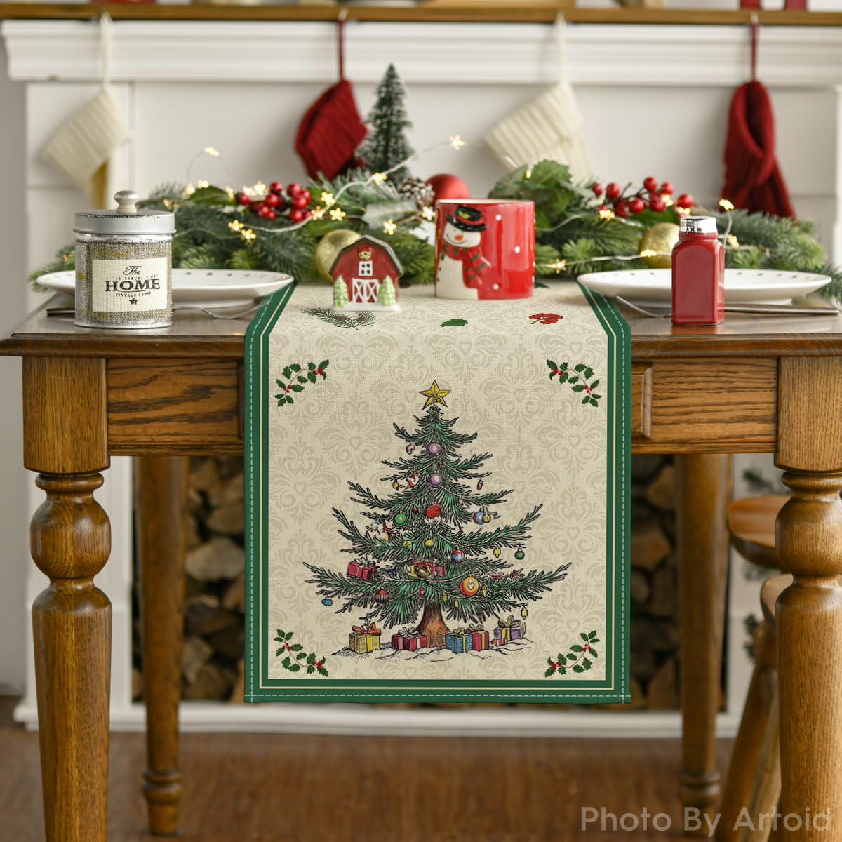 Artoid Mode table runner protects surfaces from heat and spills.