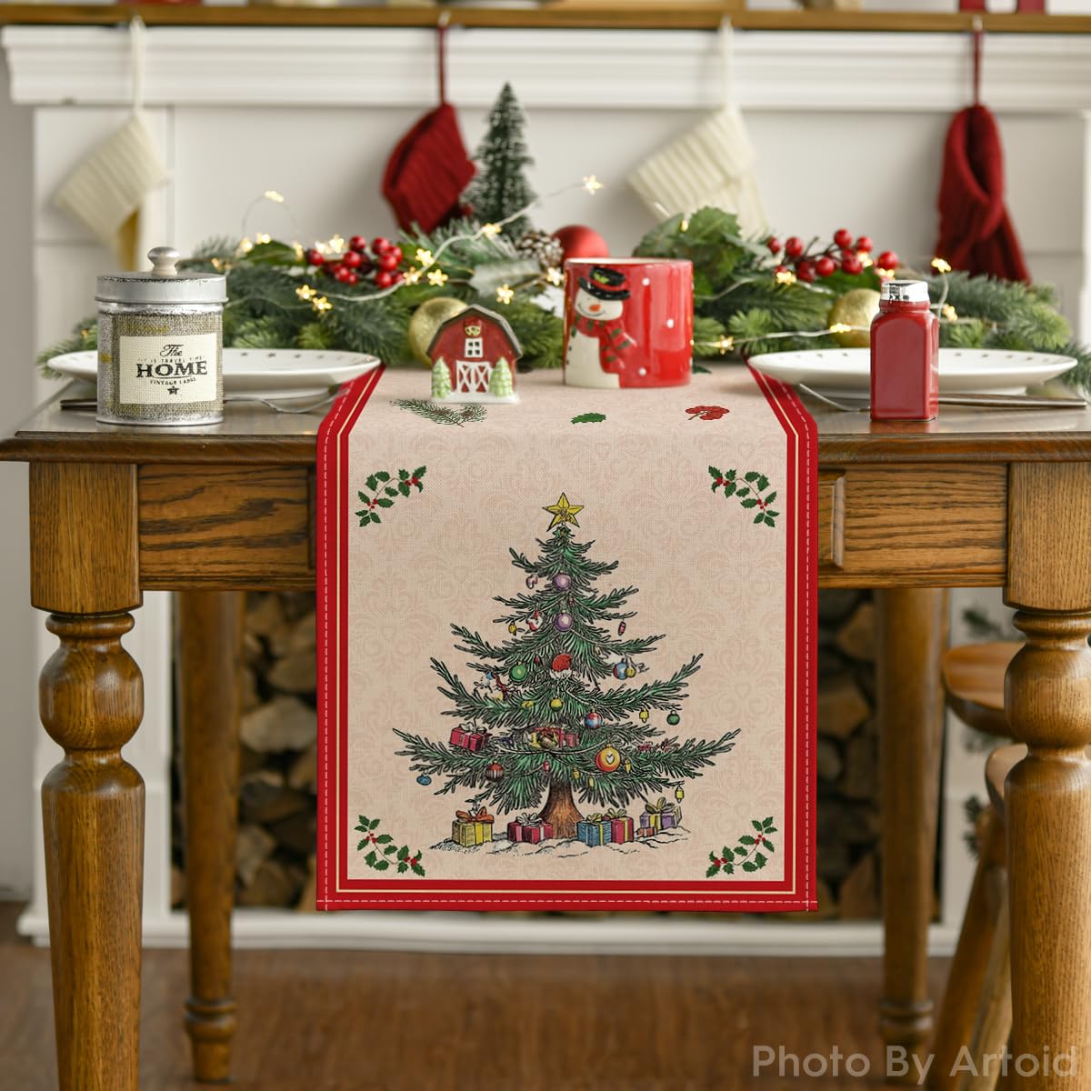 Artoid Mode table runner protects surfaces from heat and spills during gatherings.