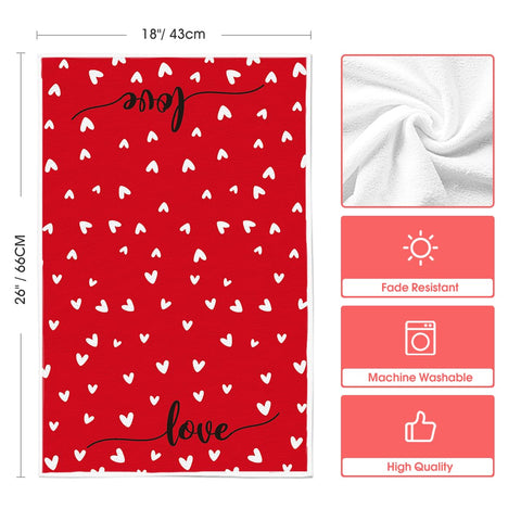 Artoid Mode Red Heart towels set of 2 ideal for gifting and everyday use