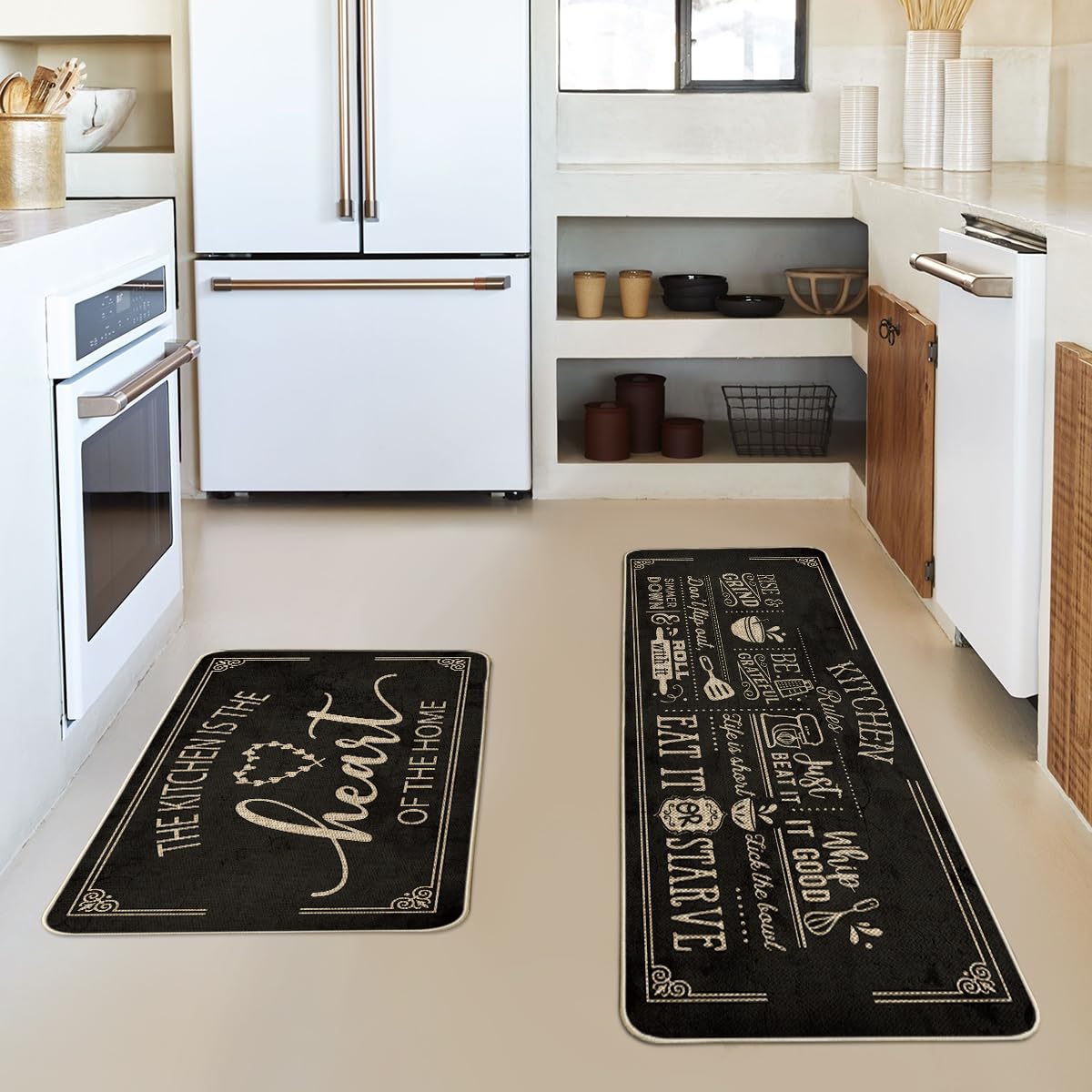 Artoid Mode seasonal kitchen mats in 17x47 offer stylish coverage for larger spaces.