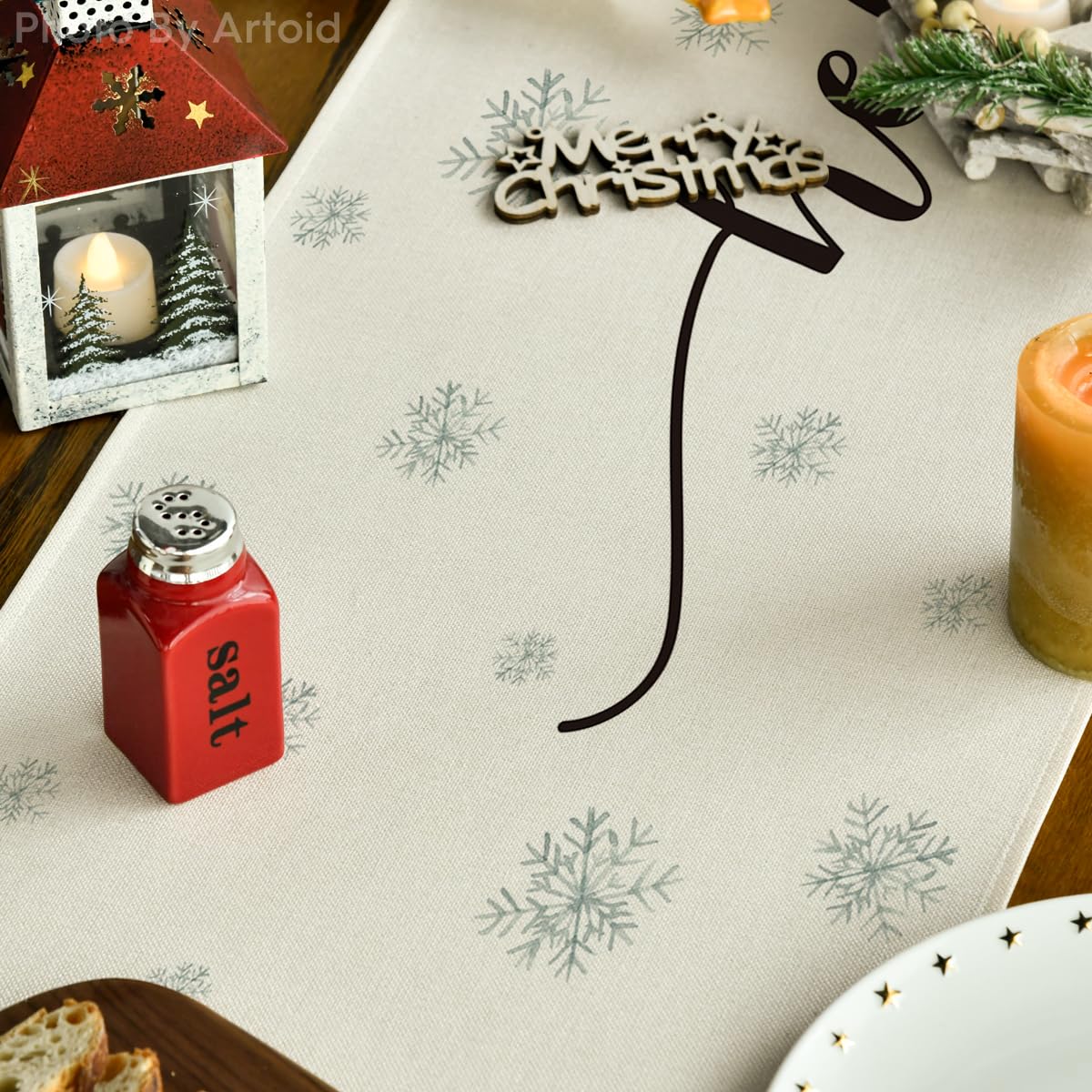 Artoid Mode seasonal pine table runner enhances holiday meals with charm