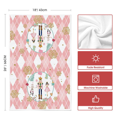 Artoid Mode set of 4 pink towels highlighting festive design and absorbency