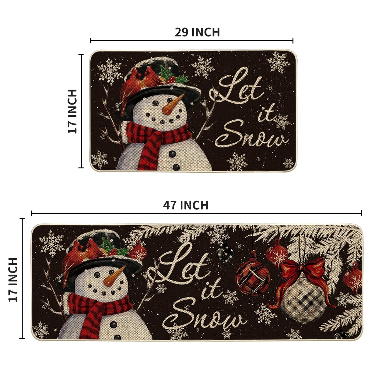 Artoid Mode snowflake pattern mat 17x29, festive charm and easy cleaning.
