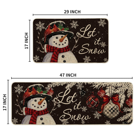 Artoid Mode snowflake pattern mat 17x29, festive charm and easy cleaning.