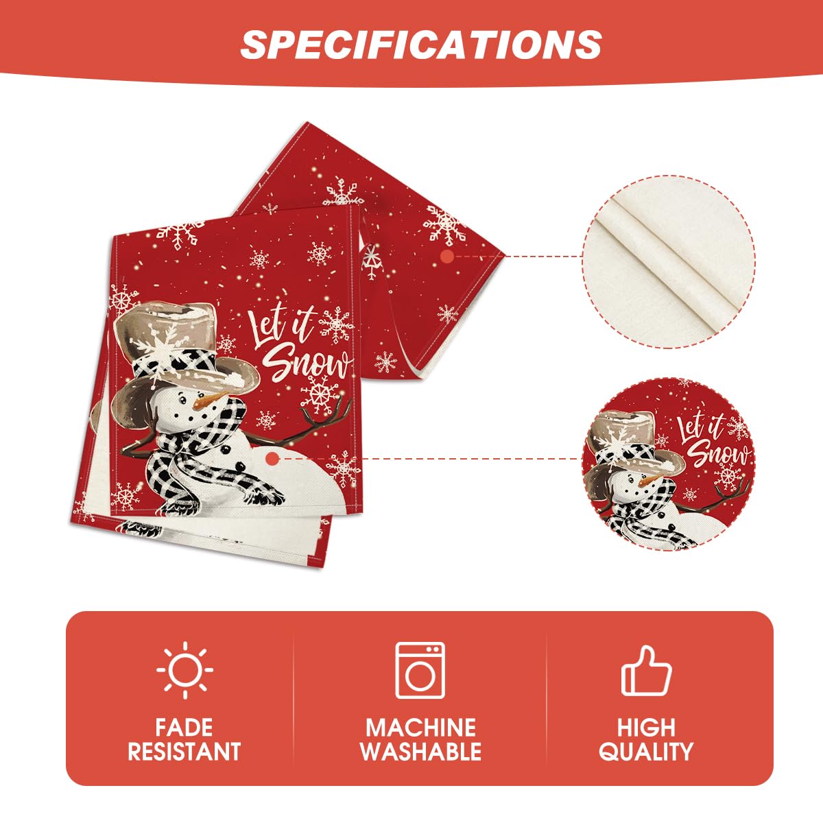 Artoid Mode snowflake pattern table runner protects surfaces during meals