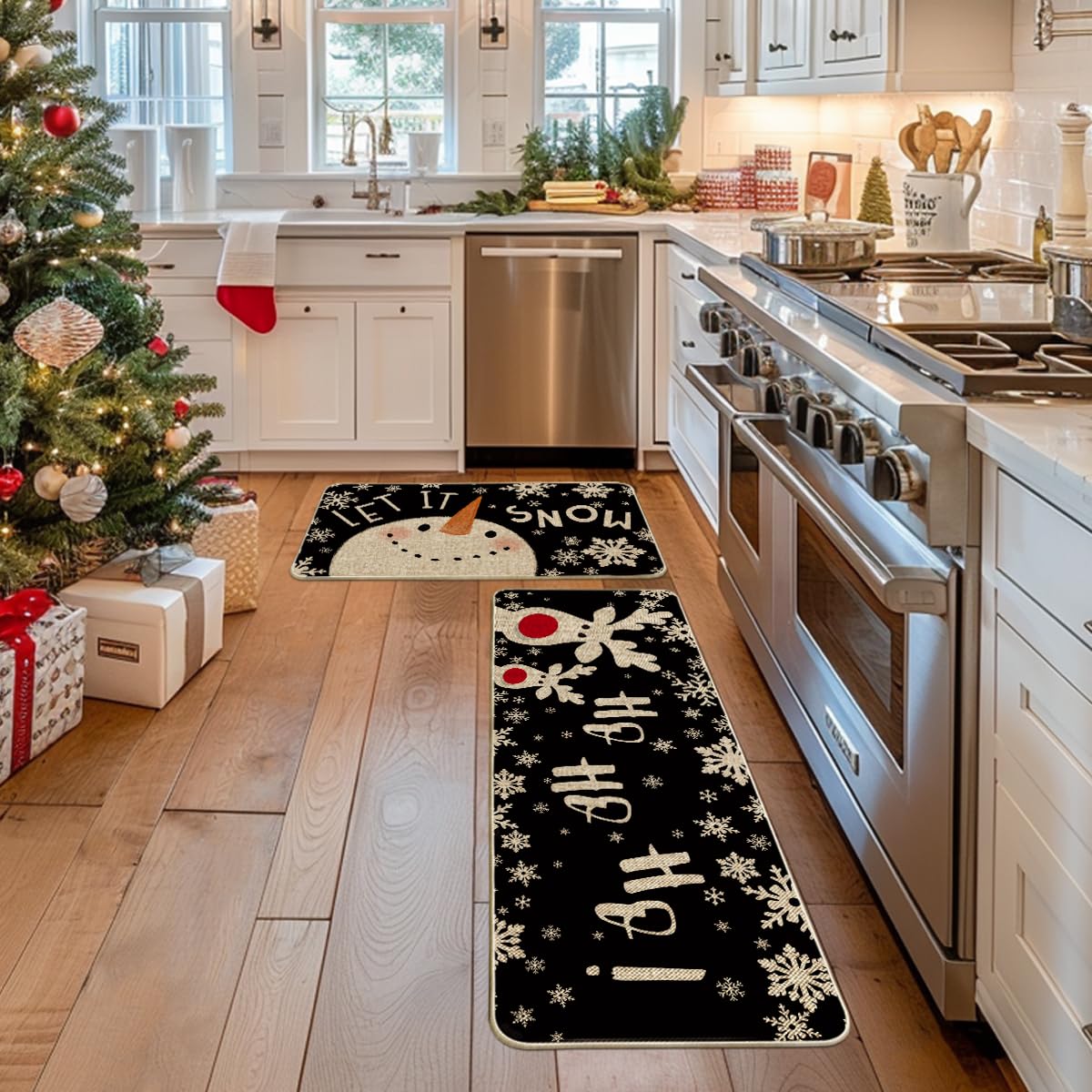 Artoid Mode Snowman Deer Mats 17x47 pattern detail showcases holiday accents.