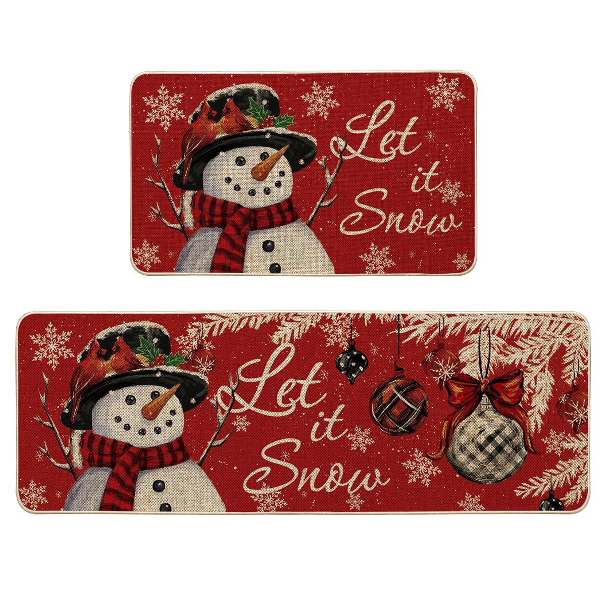Artoid Mode snowman kitchen mat 17x29 pattern for festive floor protection and style