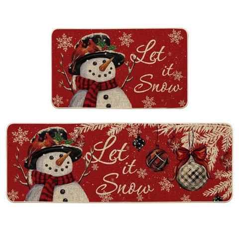 Artoid Mode snowman kitchen mat 17x29 pattern for festive floor protection and style
