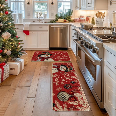 Artoid Mode snowman mat non-slip back detail keeps placement stable
