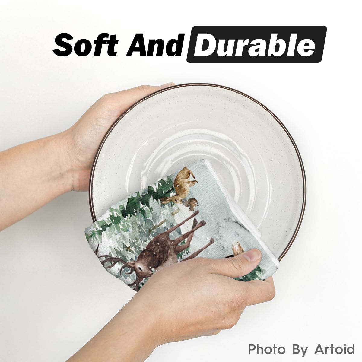 Artoid Mode highly absorbent towel helps wipe hands, dishes, and counters efficiently