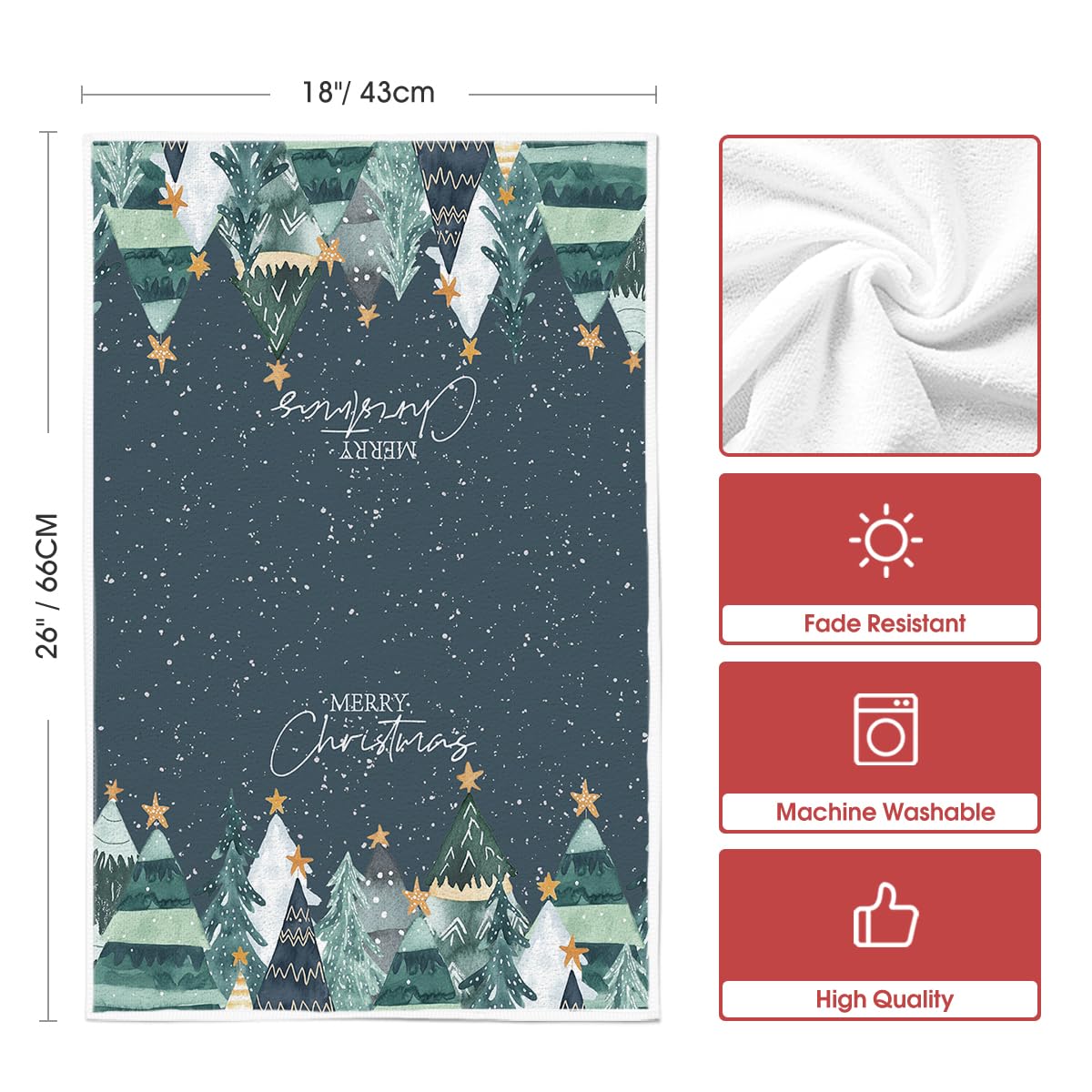 Artoid Mode Star Xmas Tree towels set of two for daily chores