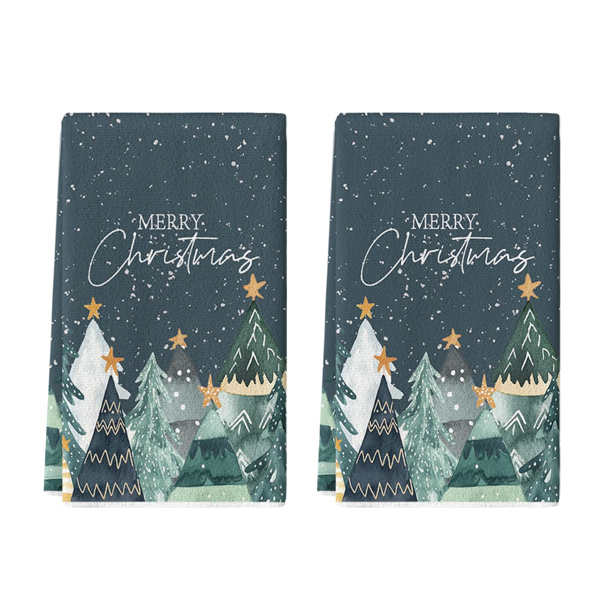 Artoid Mode Star Xmas Tree towels folded for tidy display and quick drying