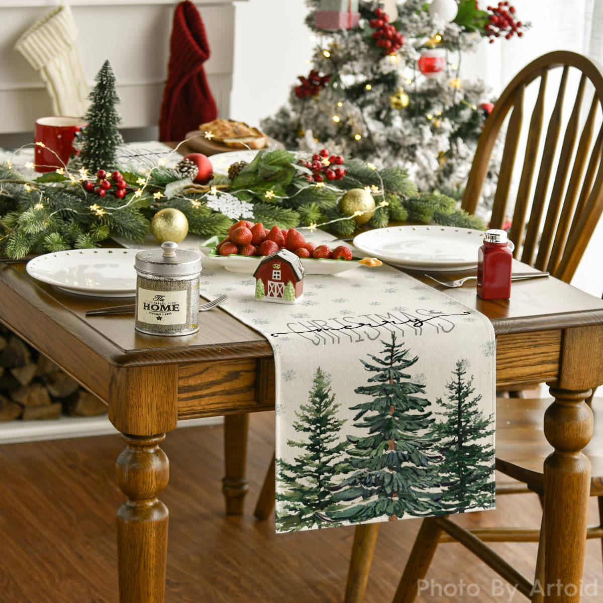 Artoid Mode table runner close-up stitching highlights durable seams for daily use