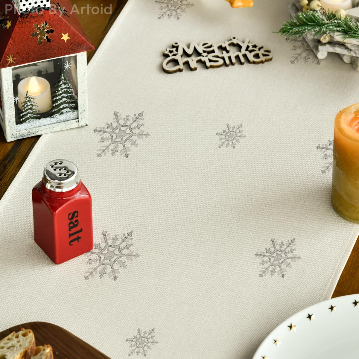 Artoid Mode table runner colorful design brightens kitchen and dining areas.