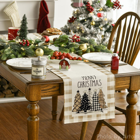Artoid Mode table runner close-up shows stitching on durable fabric