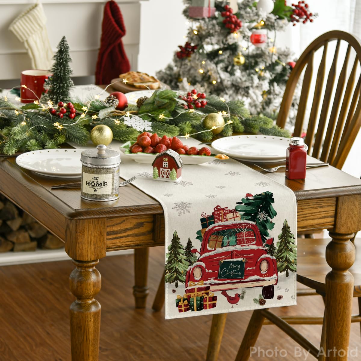 Artoid Mode table runner stitch detail shows durable sewing for everyday use.