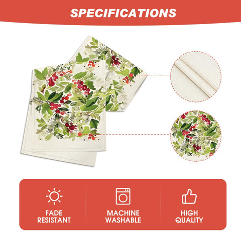 Artoid Mode watercolor holly print protects your table surface during meals.