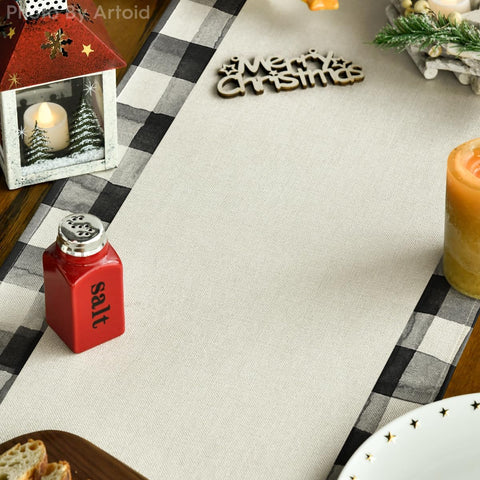 Artoid Mode Waterclor table runner protects surfaces during busy dinners
