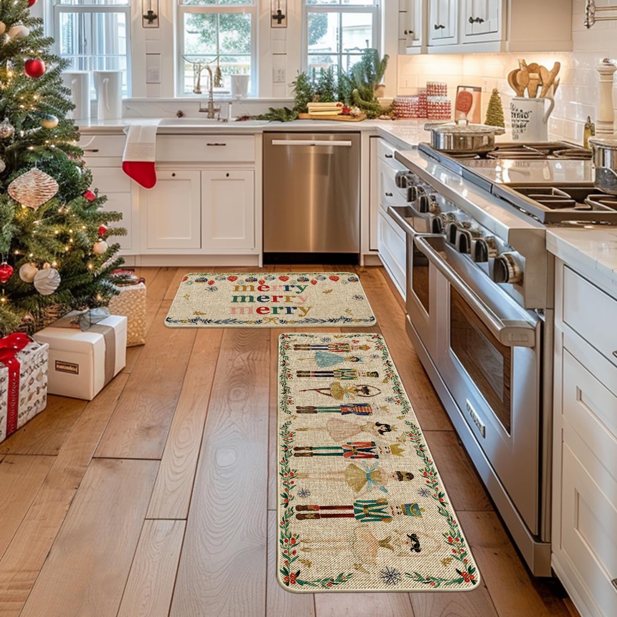 Artoid Mode watercolor nutcrackers entryway mat enhances seasonal decor