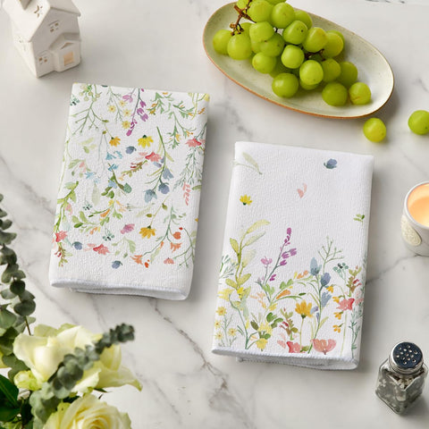 Artoid Mode Wildflower towels folded display showing compact storage