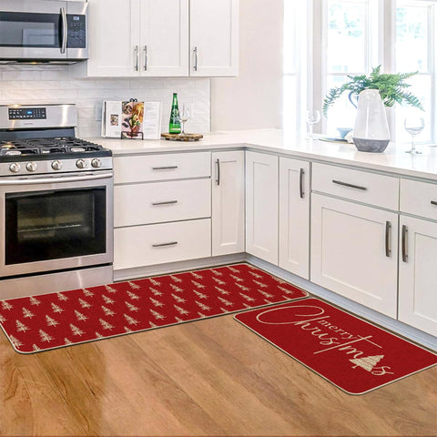 Artoid Mode winter decor kitchen rug with low-profile silhouette.