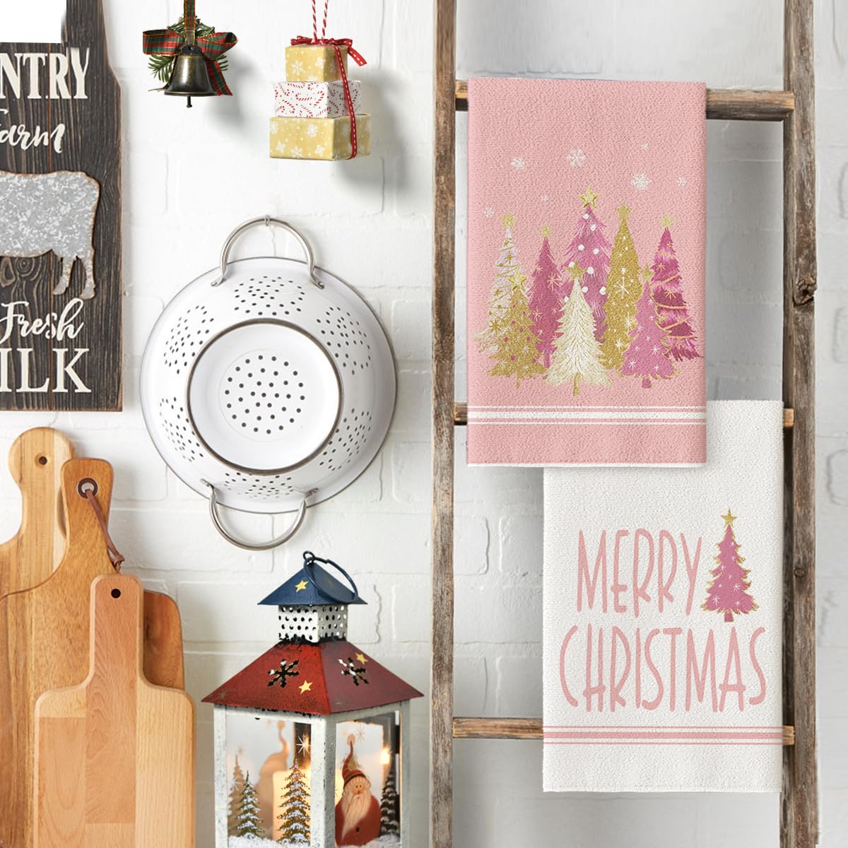 Artoid Mode winter decor kitchen towel set brings vibrant color to daily tasks.