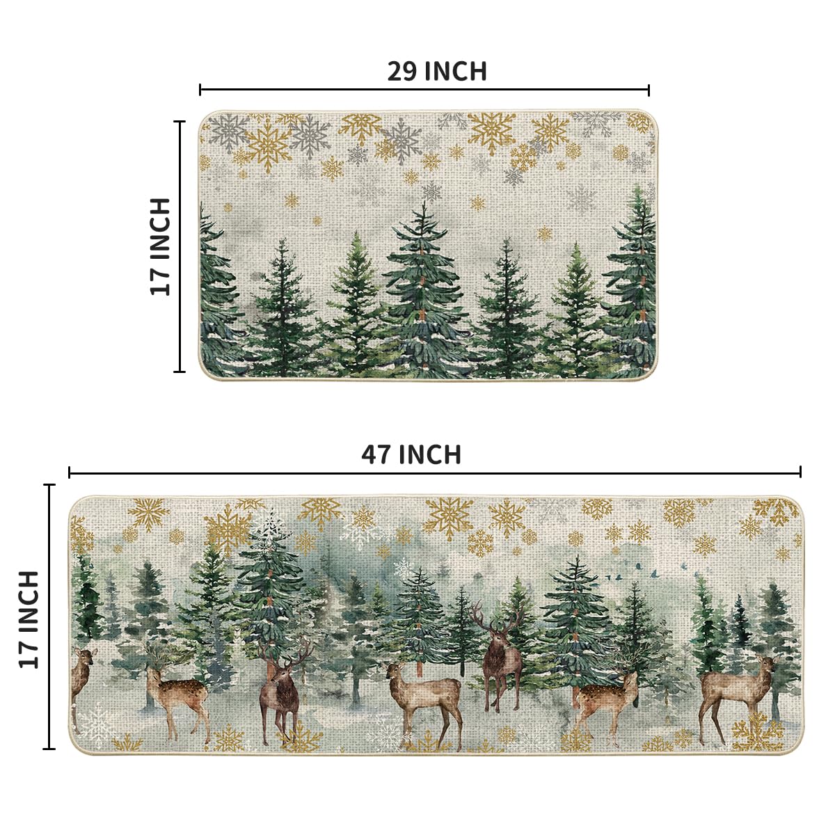 Artoid Mode winter kitchen mat decorative pattern adds warmth while protecting floors.