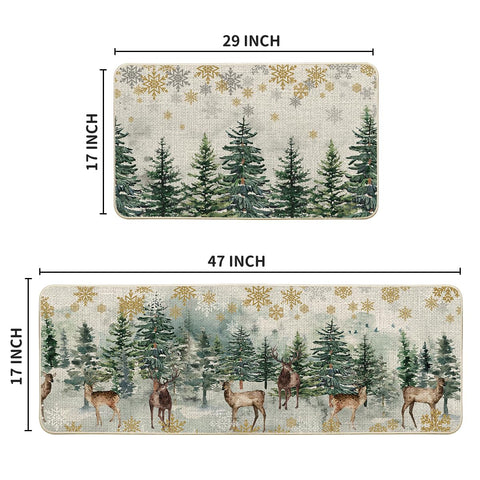 Artoid Mode winter kitchen mat decorative pattern adds warmth while protecting floors.