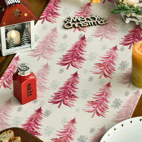 Artoid Mode winter pink table runner enhances kitchen decor for celebrations