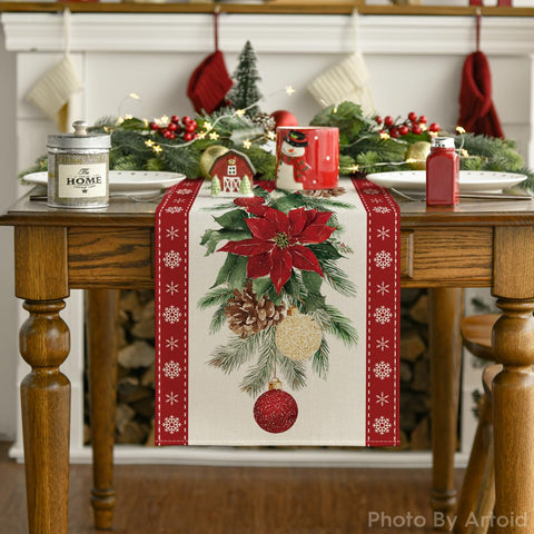 Artoid Mode winter table decor adds color and texture to festive settings.