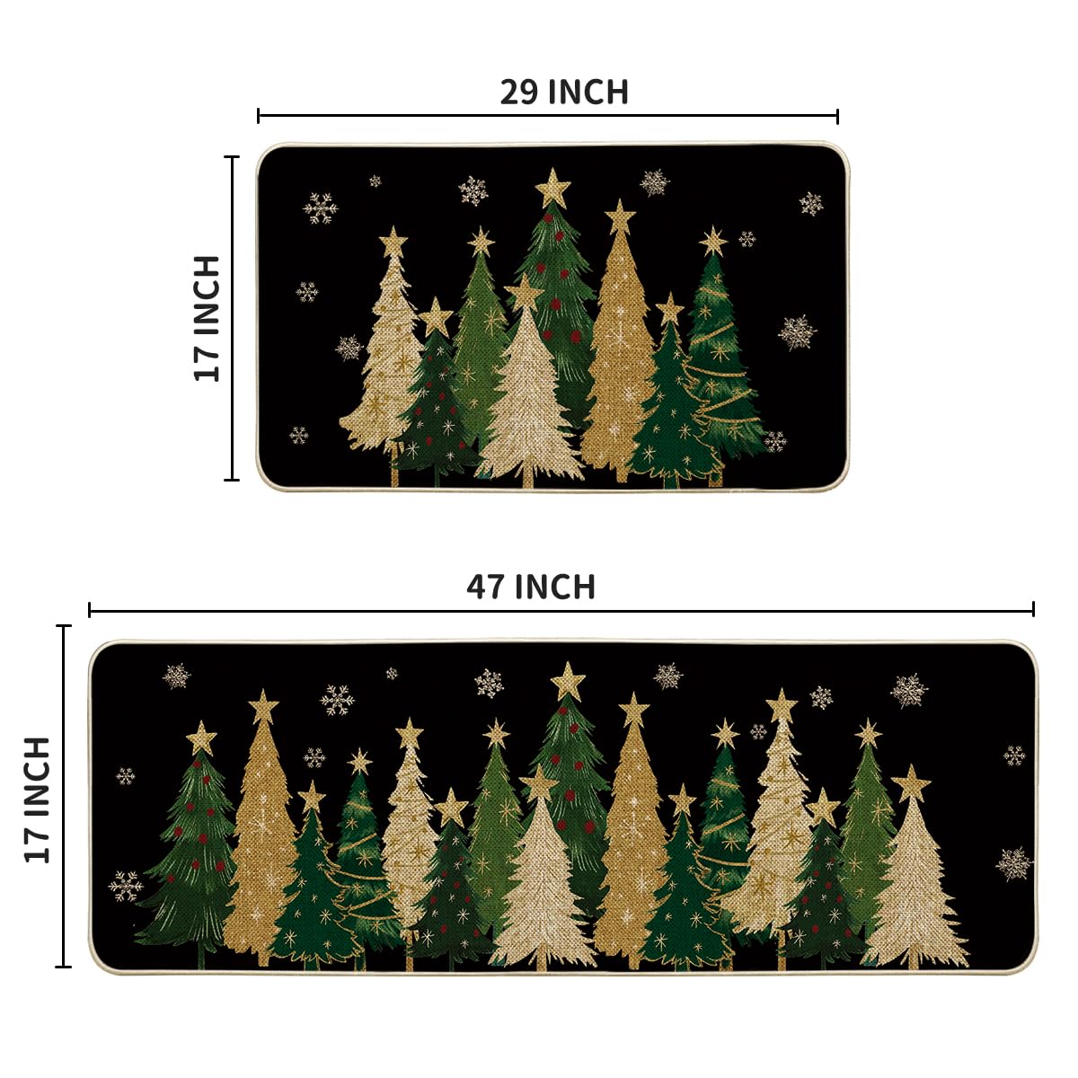 Artoid Mode winter-themed kitchen mat set enhances entryways with seasonal flair