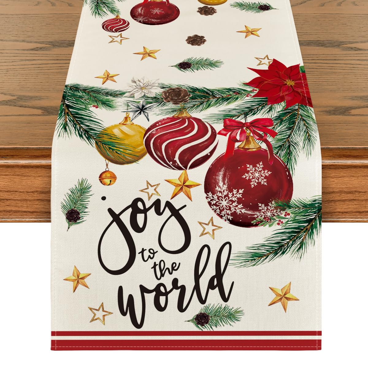 Artoid Mode Xmas balls pine pattern enhances festive table setting.
